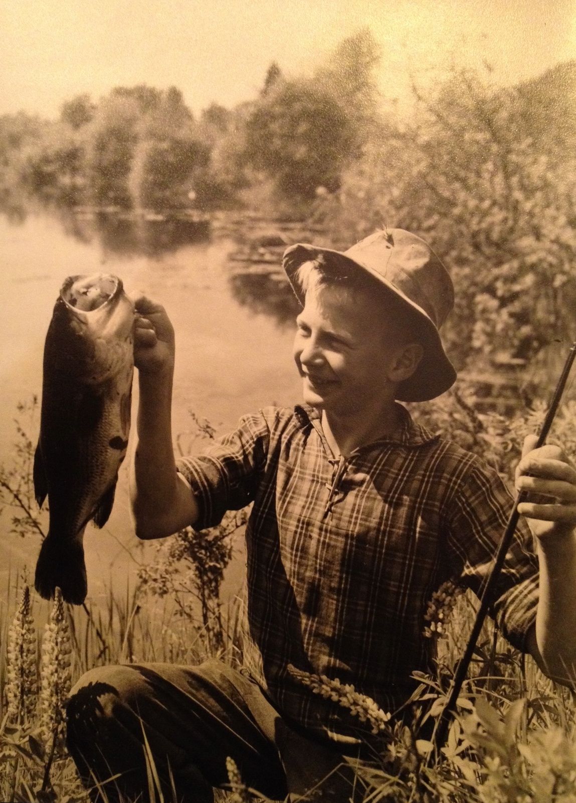 Dad young fisherman