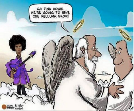 Prince and Bowie in heaven